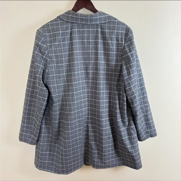 Eloquii Longline 2 Button Blazer Multicolor Houndstooth Print Women’s Sz 14 - Picture 3 of 6